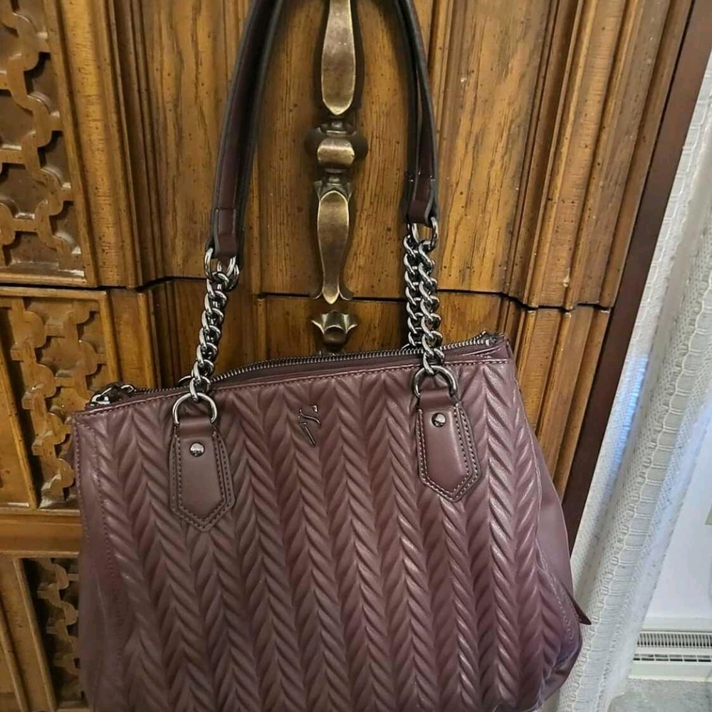Elegant Quilted Purple Handbag